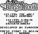 Jungle Book Starting Screen